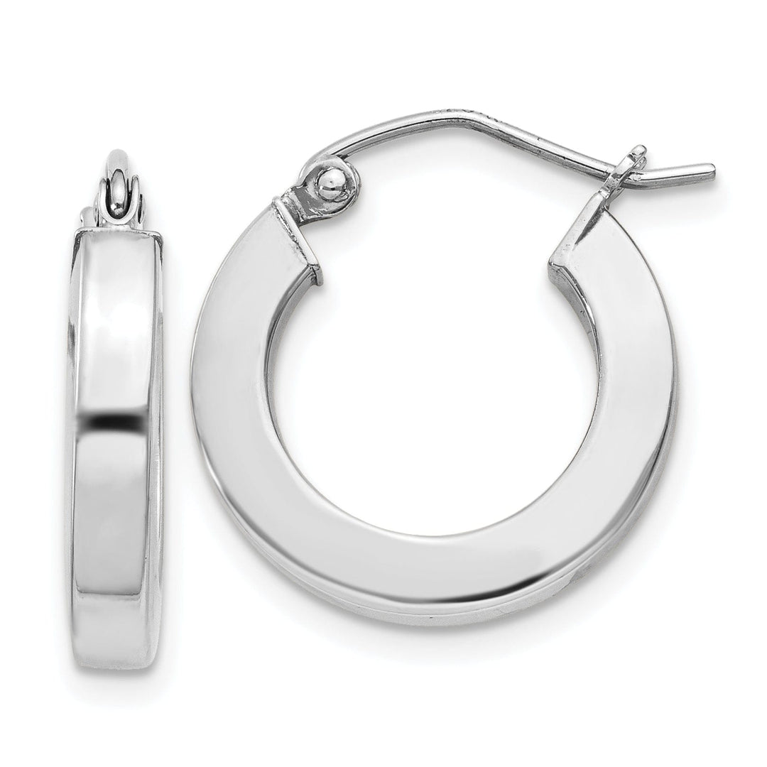 Sterling Silver D.C Square Tube Hoop Earrings