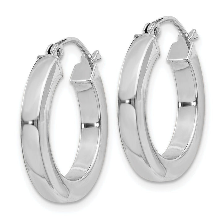 Sterling Silver D.C Square Tube Hoop Earrings