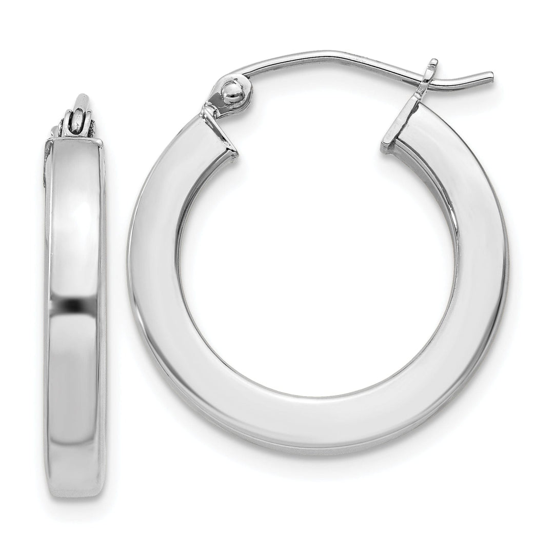 Sterling Silver D.C Square Tube Hoop Earrings