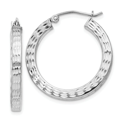 Silver D.C Square Hinged Back Hoop Earrings at $ 28.12 only from Jewelryshopping.com