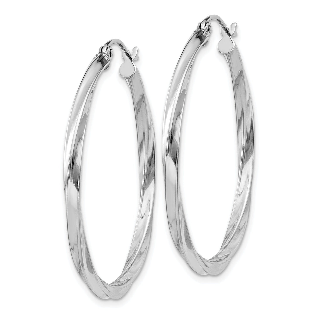 Sterling Silver Twisted Hoop Earrings