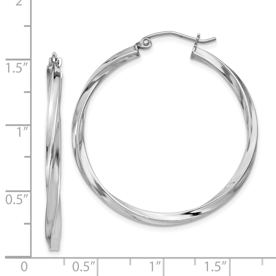 Sterling Silver Twisted Hoop Earrings