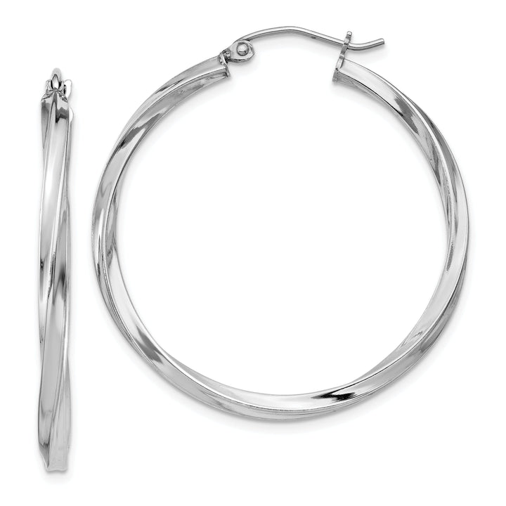 Sterling Silver Twisted Hoop Earrings