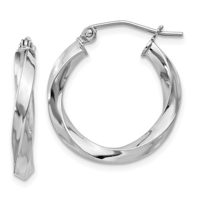Sterling Silver Twisted Hoop Earrings at $ 21.4 only from Jewelryshopping.com