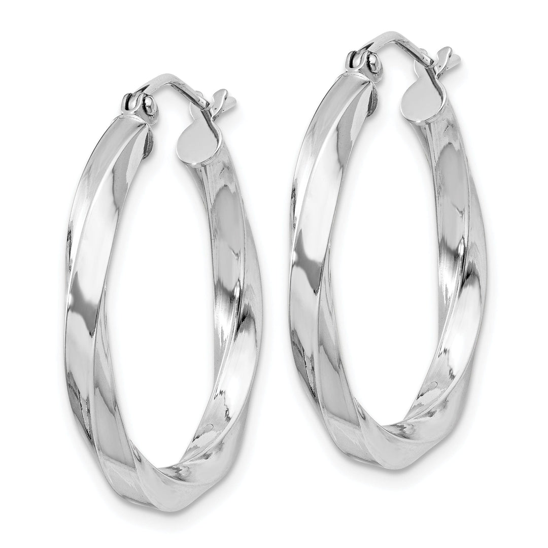 Sterling Silver 3MM Twisted Hoop Earrings