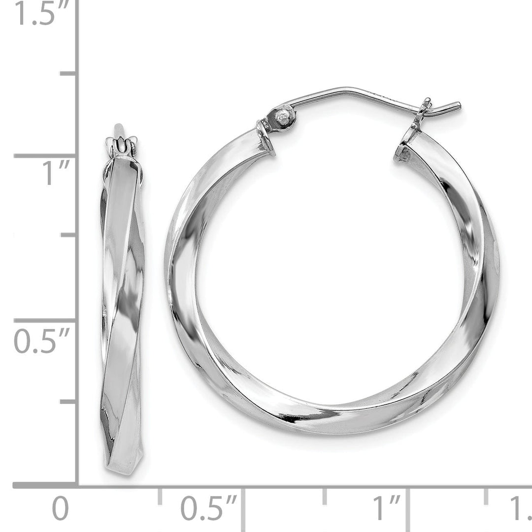 Sterling Silver 3MM Twisted Hoop Earrings