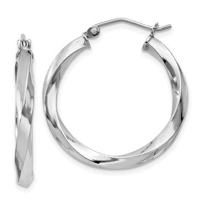 Sterling Silver 3MM Twisted Hoop Earrings at $ 23.02 only from Jewelryshopping.com