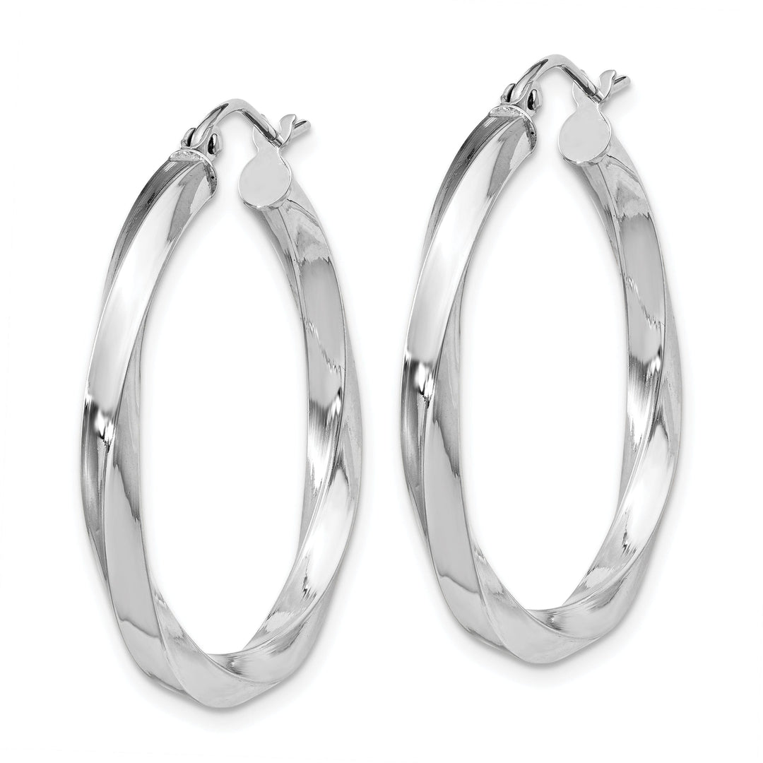 Sterling Silver 3MM Twisted Hoop Earrings