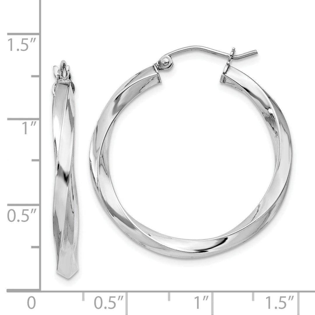 Sterling Silver 3MM Twisted Hoop Earrings