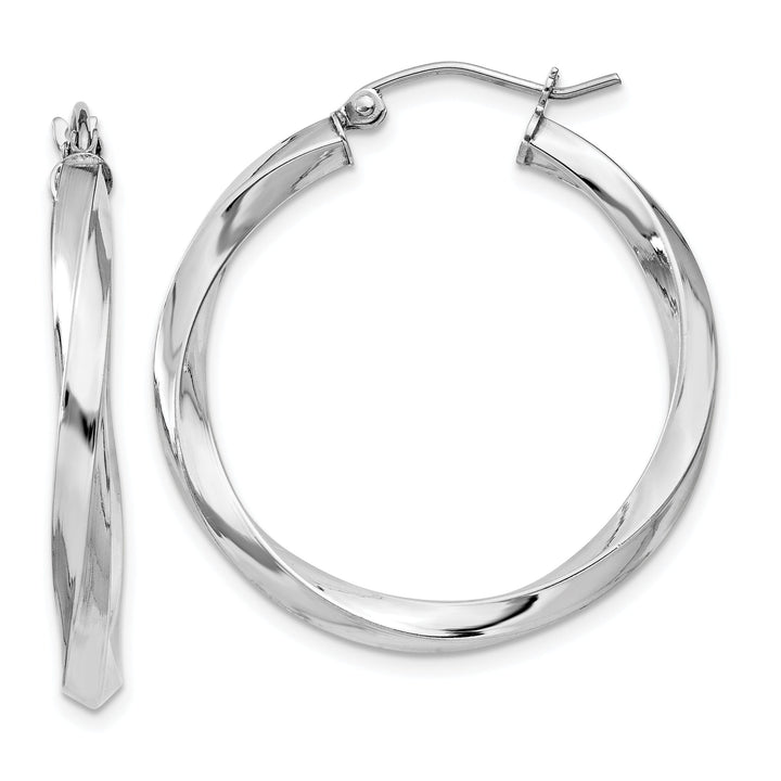 Sterling Silver 3MM Twisted Hoop Earrings