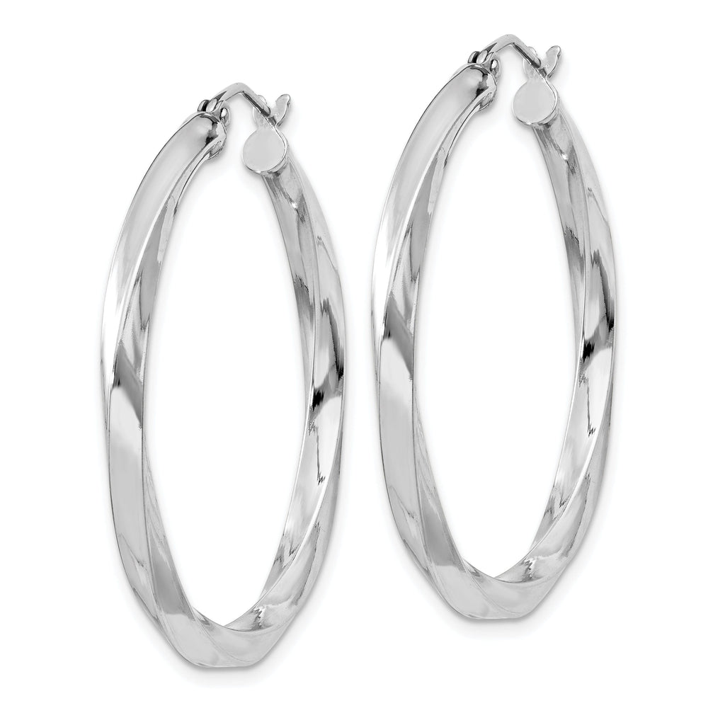 Sterling Silver 3MM Twisted Hoop Earrings