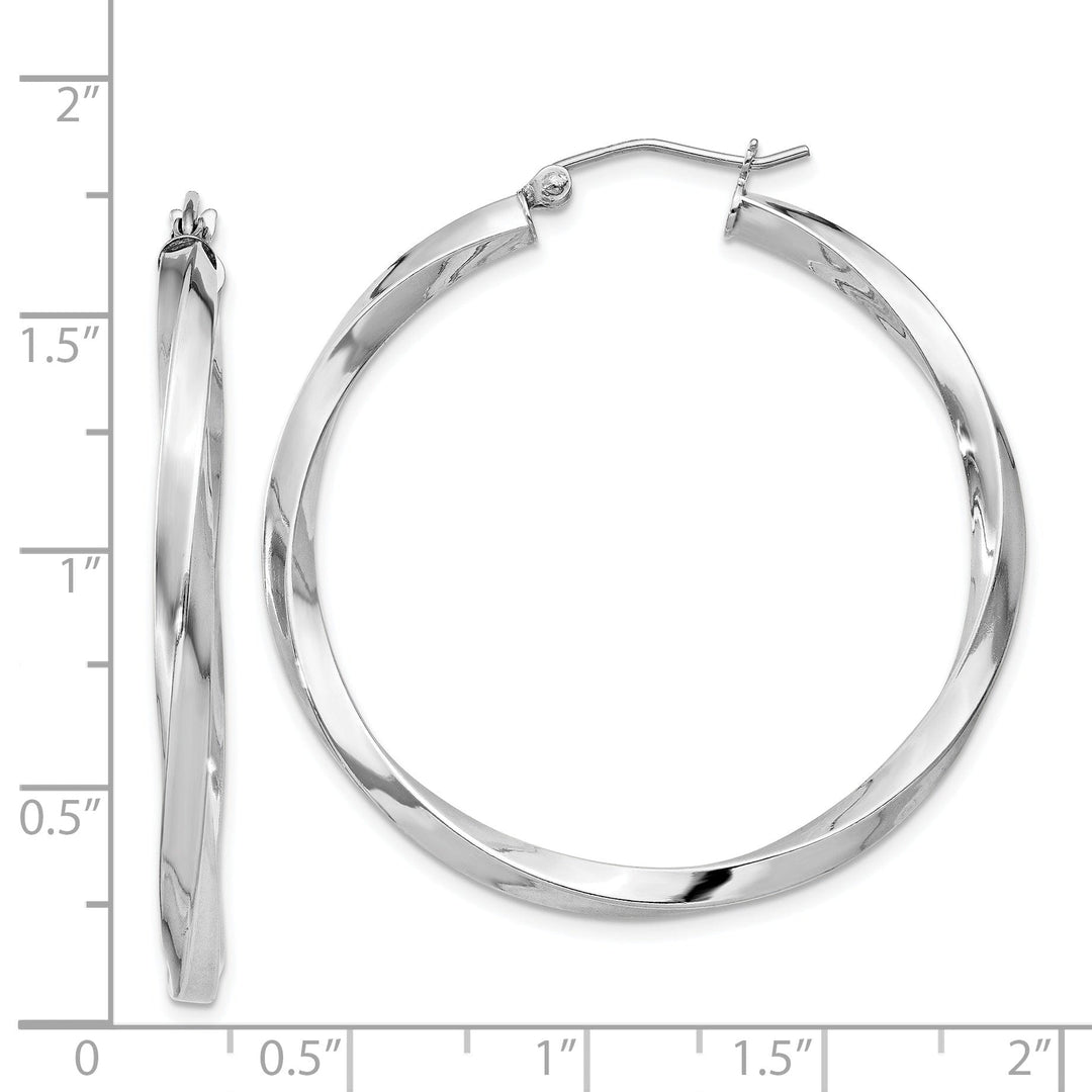 Sterling Silver 3MM Twisted Hoop Earrings