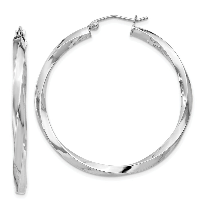 Sterling Silver 3MM Twisted Hoop Earrings