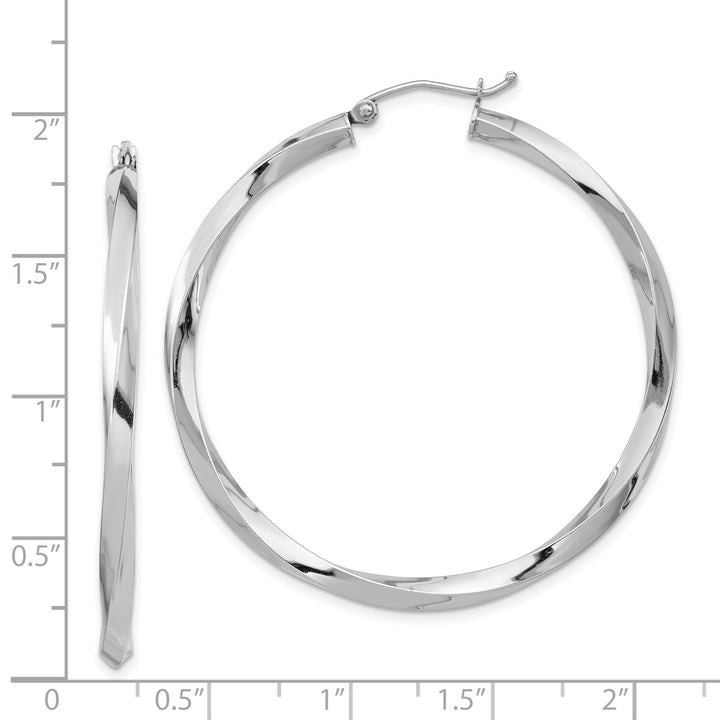 Sterling Silver 3MM Twisted Hoop Earrings