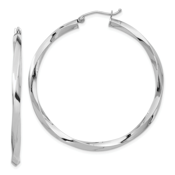 Sterling Silver 3MM Twisted Hoop Earrings