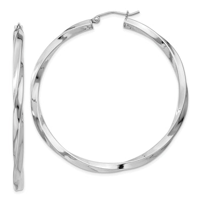 Sterling Silver 3MM Polished Twisted Hoop Earrings at $ 54.41 only from Jewelryshopping.com
