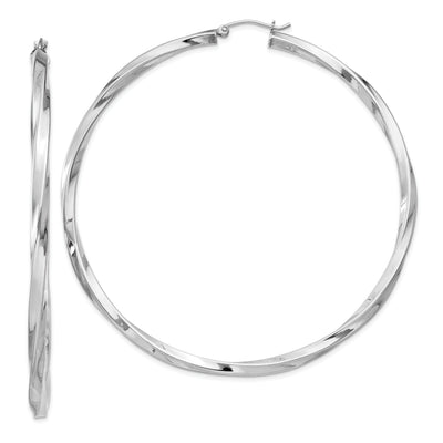 Sterling Silver Twisted Hoop Earrings at $ 77.47 only from Jewelryshopping.com