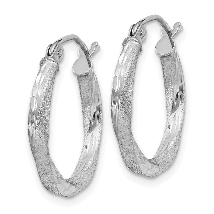 Sterling Silver Satin Finish D.C Hoop Earrings