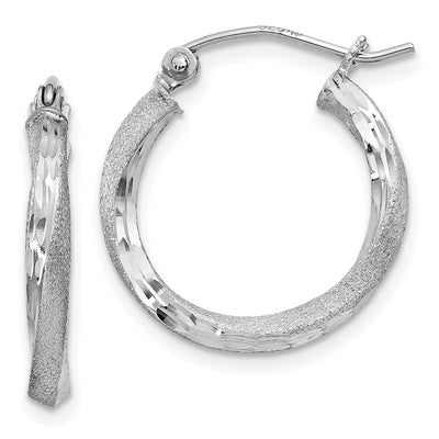 Sterling Silver Satin Finish D.C Hoop Earrings at $ 15.92 only from Jewelryshopping.com