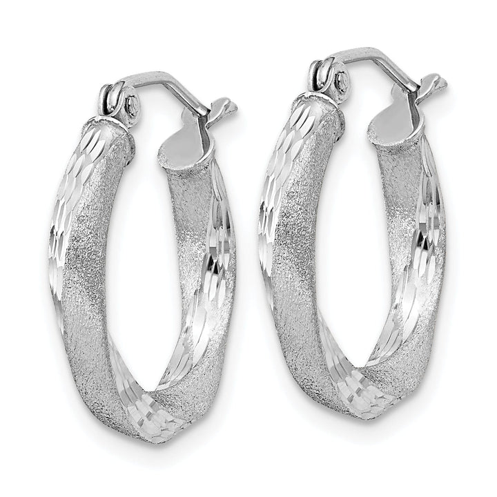 Sterling Silver Satin Finished D.C Twisted Hoops