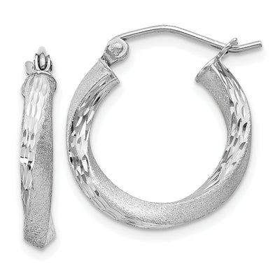 Sterling Silver Satin Finished D.C Twisted Hoops at $ 17.45 only from Jewelryshopping.com