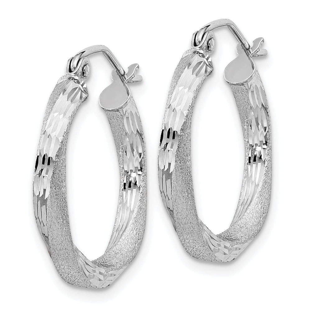 Sterling Silver Satin Finished D.C Twisted Hoops