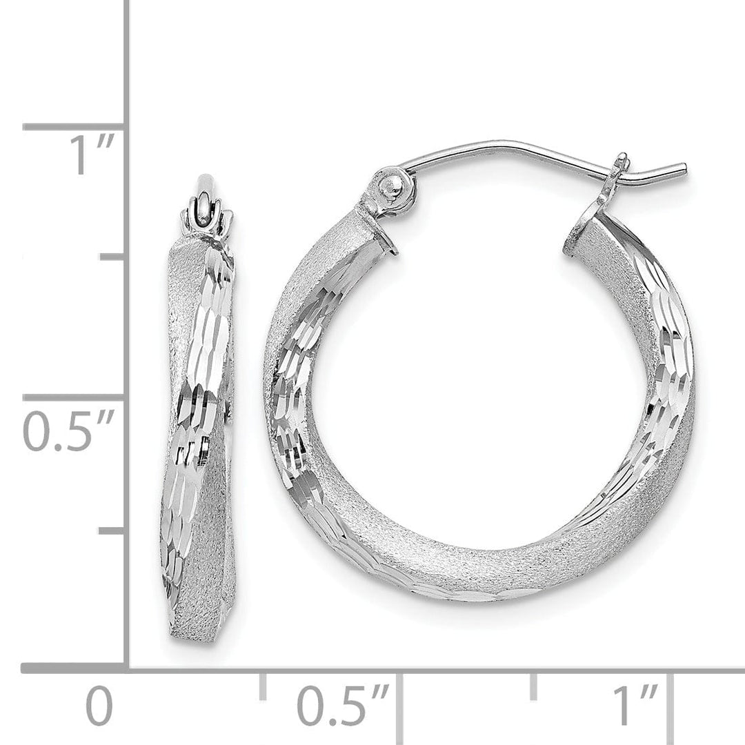 Sterling Silver Satin Finished D.C Twisted Hoops