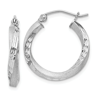 Sterling Silver Satin Finished D.C Twisted Hoops at $ 23.27 only from Jewelryshopping.com