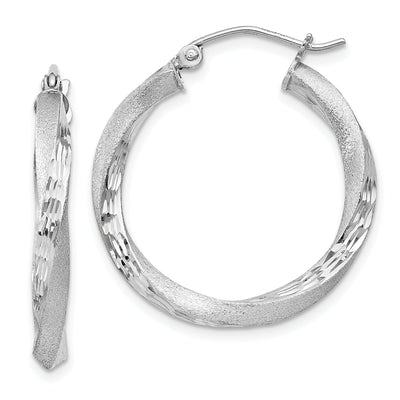 Silver 3MM Polished D.C Twisted Hoop Earrings at $ 29.67 only from Jewelryshopping.com