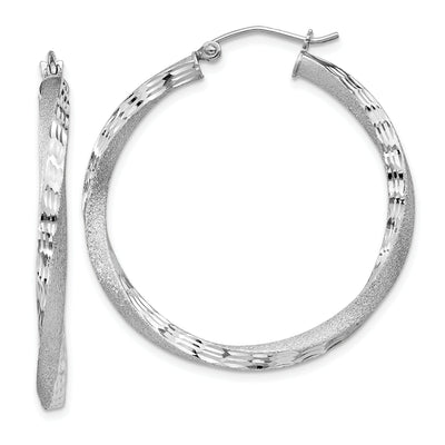 Silver 3MM Polished D.C Twisted Hoop Earrings at $ 38.87 only from Jewelryshopping.com