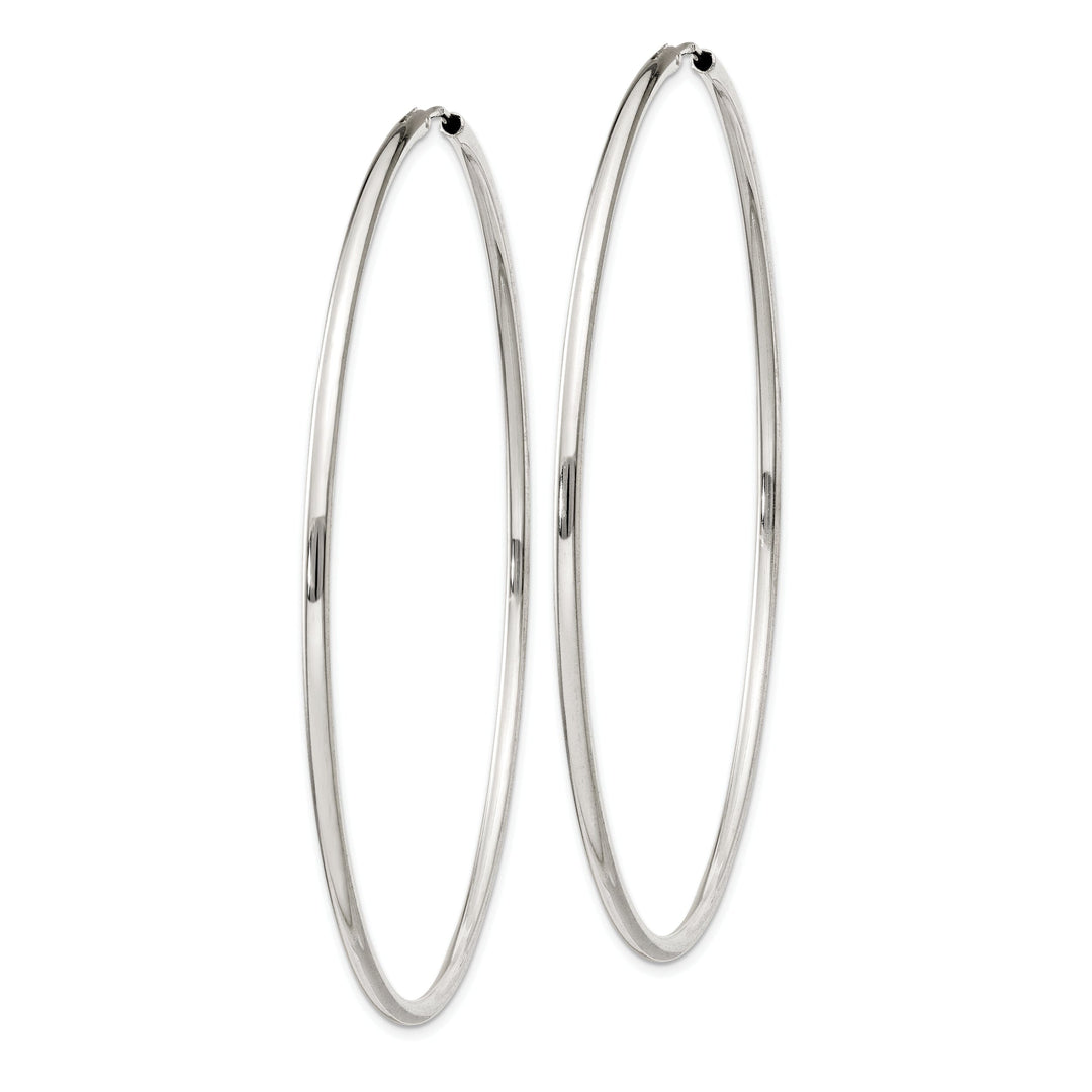 Sterling Silver Endless Hoop Earrings 2mmx70mm