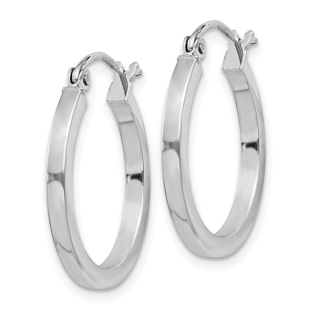 Sterling Silver 2MM Square Tube Hoop Earrings