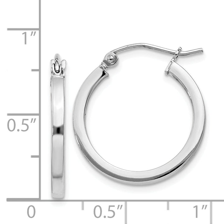 Sterling Silver 2MM Square Tube Hoop Earrings