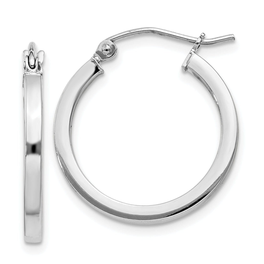 Sterling Silver 2MM Square Tube Hoop Earrings