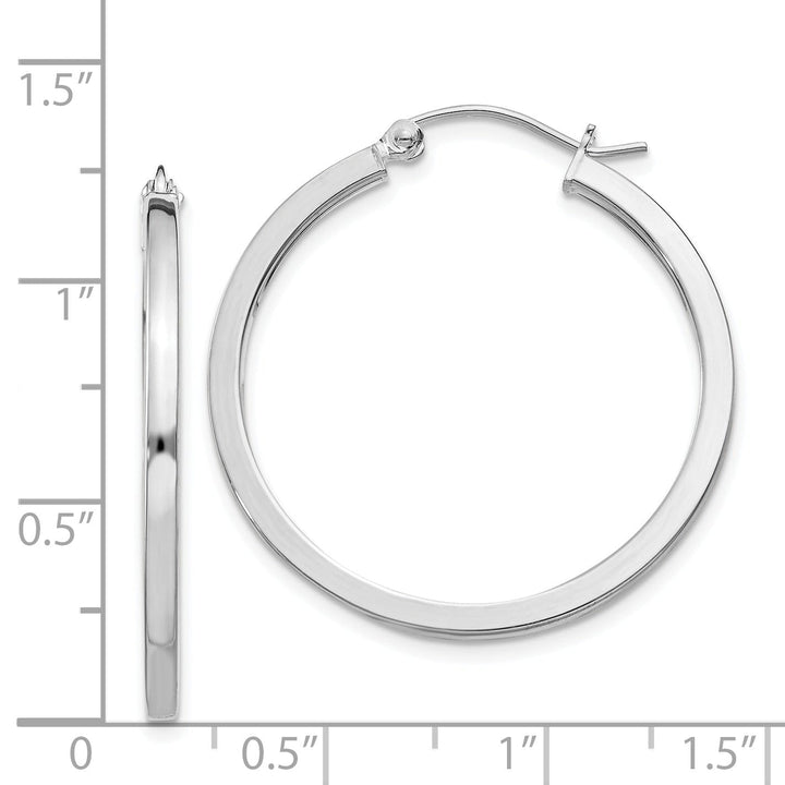 Sterling Silver 2MM Square Tube Hoop Earrings