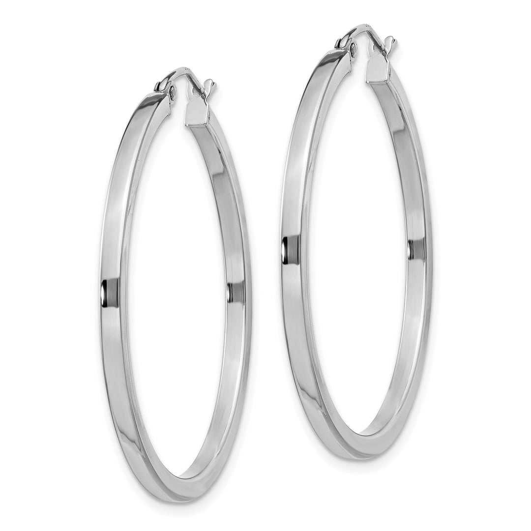 Sterling Silver 2MM Square Tube Hoop Earrings