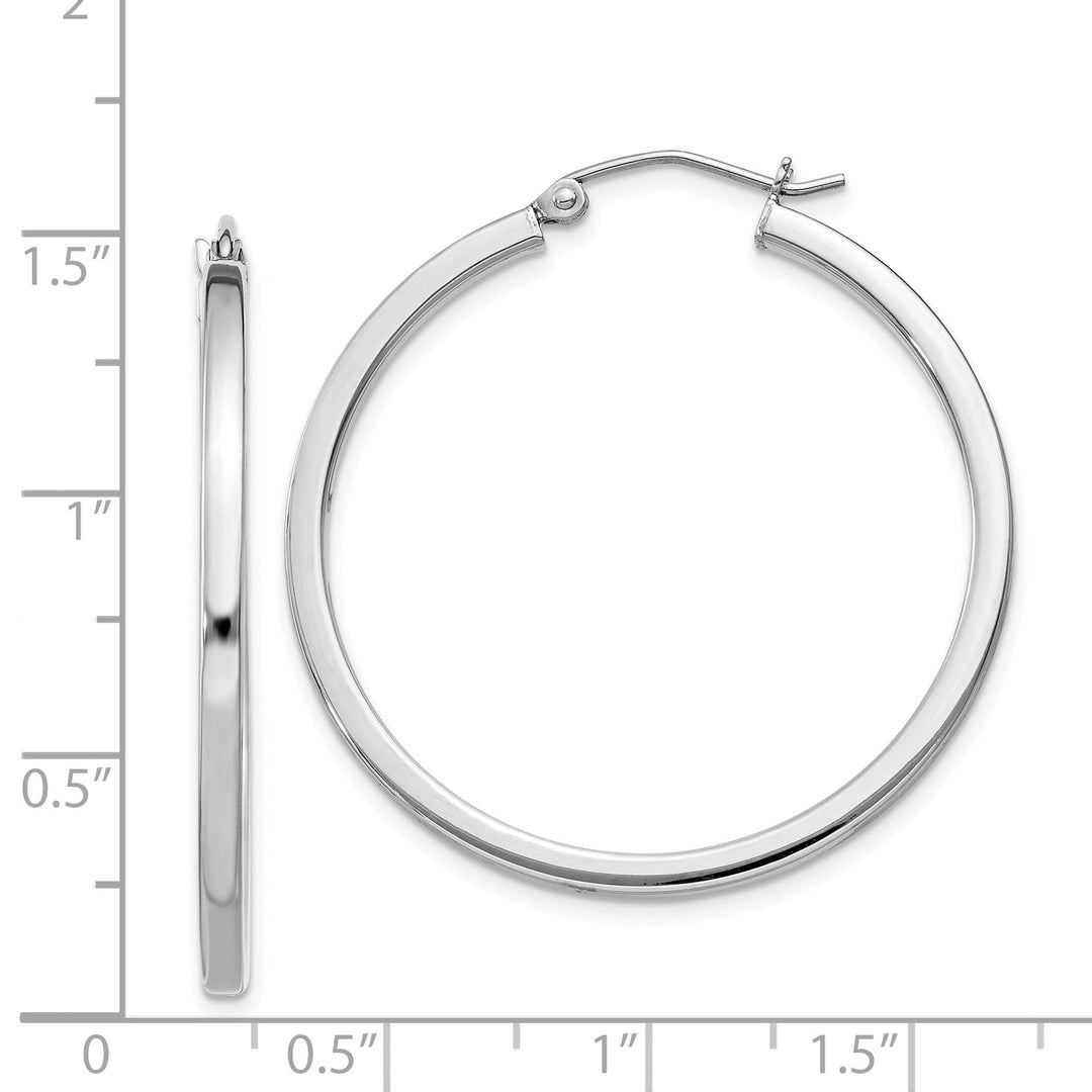 Sterling Silver 2MM Square Tube Hoop Earrings