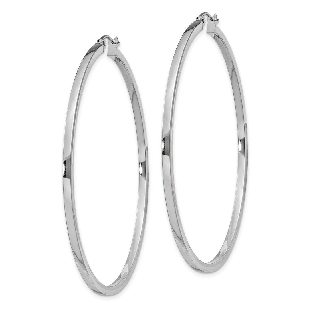 Sterling Silver 2MM Square Tube Hoop Earrings