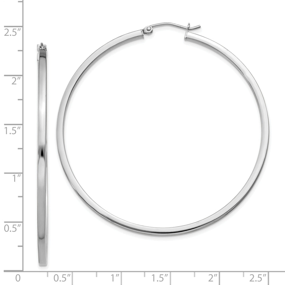 Sterling Silver 2MM Square Tube Hoop Earrings