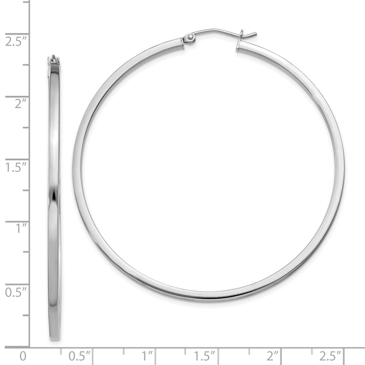 Sterling Silver 2MM Square Tube Hoop Earrings