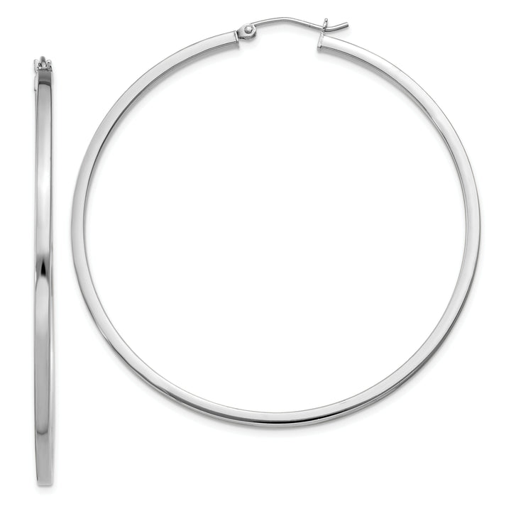 Sterling Silver 2MM Square Tube Hoop Earrings