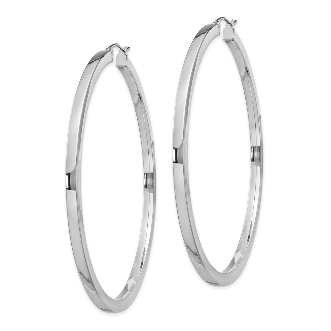 Sterling Silver 2MM Square Tube Hoop Earrings