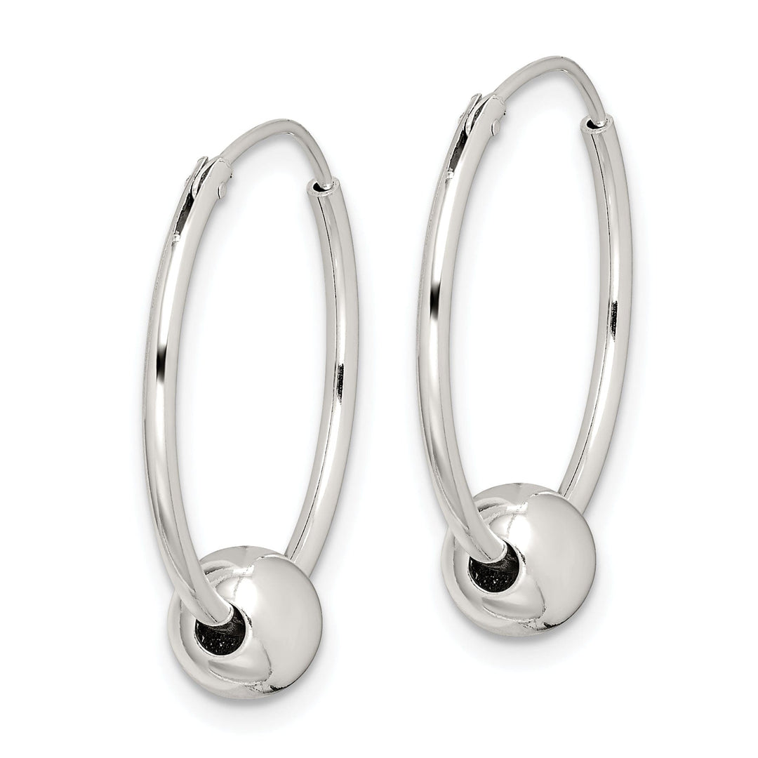 Sterling Silver Ball Bead Hoop Earrings