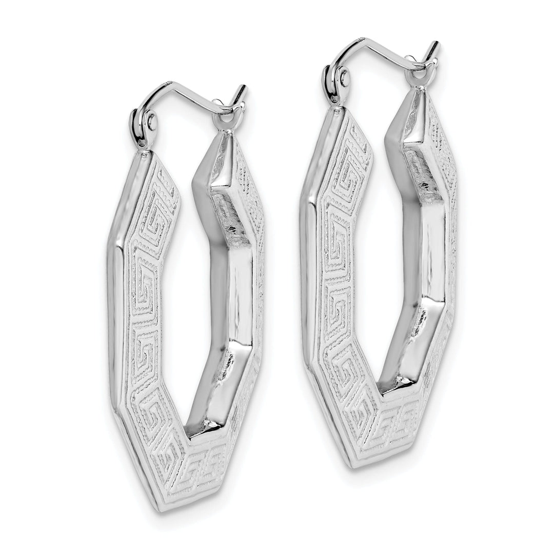 Sterling Silver Greek Key Hoop Earrings