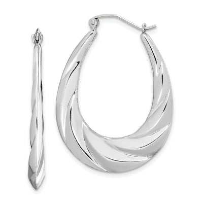 Sterling Silver Twisted Scalloped Hoop Earrings at $ 39.69 only from Jewelryshopping.com