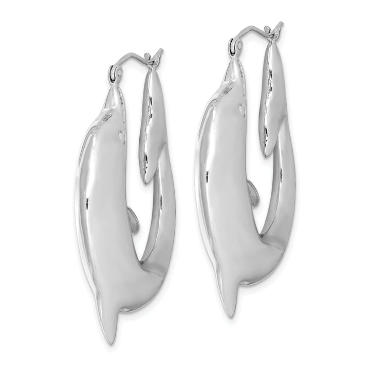 Sterling Silver Dolphin Hoop Earrings