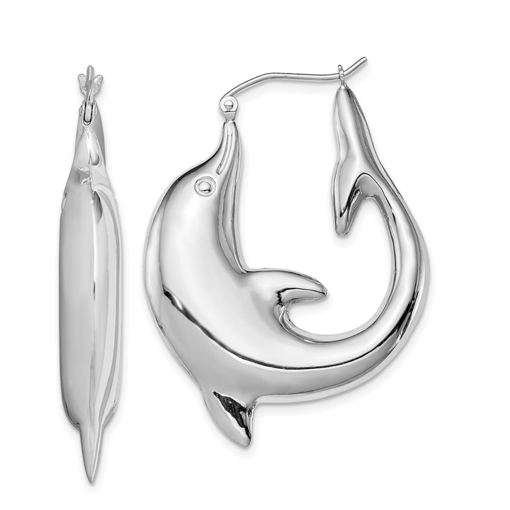 Sterling Silver Dolphin Hoop Earrings