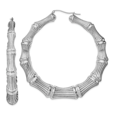 Sterling Silver Bamboo Hoop Earrings at $ 169.49 only from Jewelryshopping.com