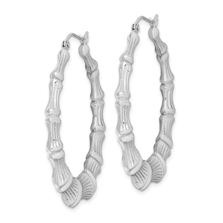 Sterling Silver Bamboo Hoop Earrings