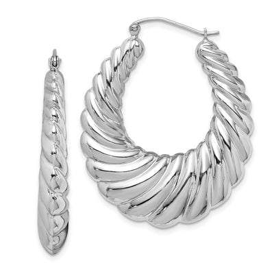 Sterling Silver Fancy Shrimp Hoop Earrings at $ 64.7 only from Jewelryshopping.com